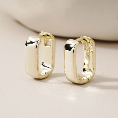 Sharp Square Huggie Hoops